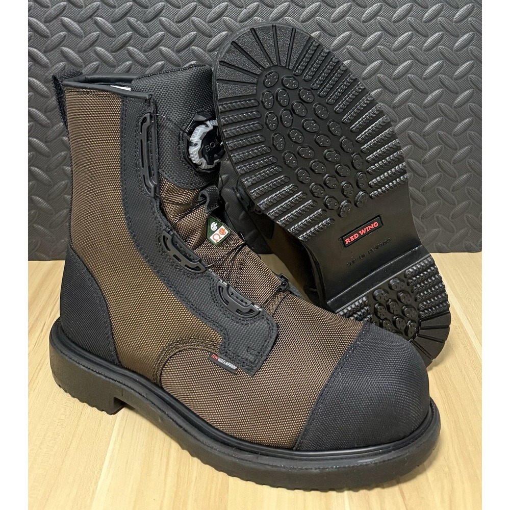 Red Wing MaxBond 8" Waterproof BOA Safety Steel Toe Boots Brown 3591 Men Size 12